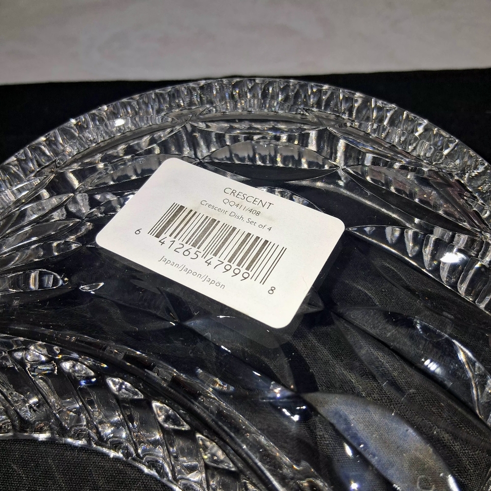 CELEBRATIONS MIKASA Set Of 4 Cresent Dishes Cresent Collection QQ411/408 CRYSTAL - Picture 8 of 16